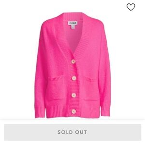 Neon pink Cashmere Boyfriend Cardigan